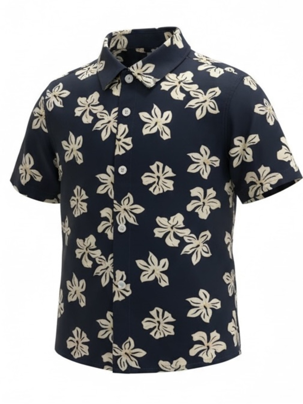 Aloha Hawaiian Floral Print Short-Sleeve Button Up Shirt